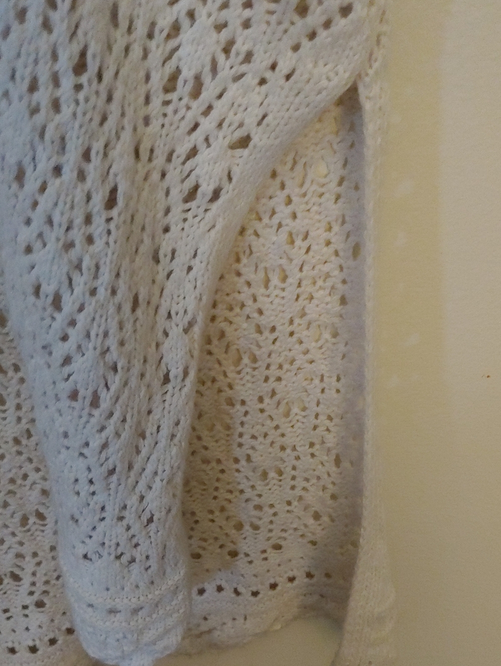 Freshman Ivory Crochet Duster Vest Boho Festival Layering Piece - Picture 3 of 5